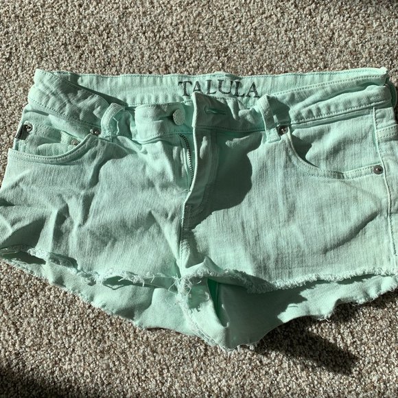 TALULA Denim Shorts - Teal Mint - Picture 1 of 7